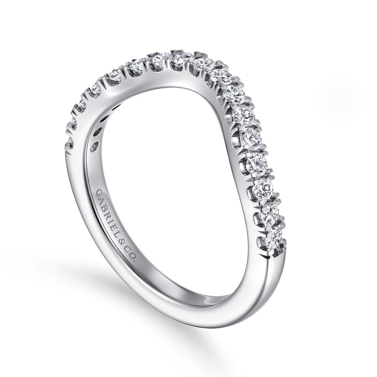 14K White Gold Diamond Wedding Band - 0.4 ct - Shot 3
