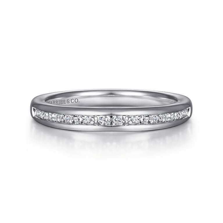 14K White Gold Diamond Wedding Band - 0.23 ct - Shot 1
