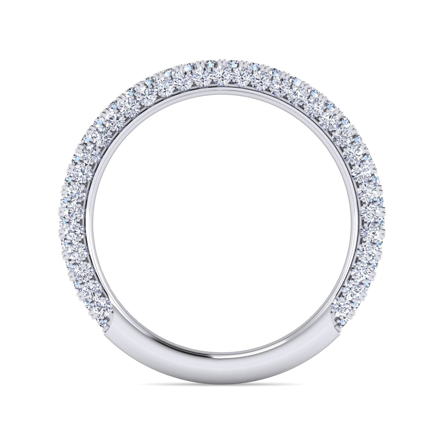 14K White Gold Diamond Wedding Band - 0.75 ct - Shot 2