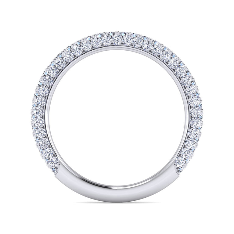 14K White Gold Diamond Wedding Band - 0.75 ct - Shot 2