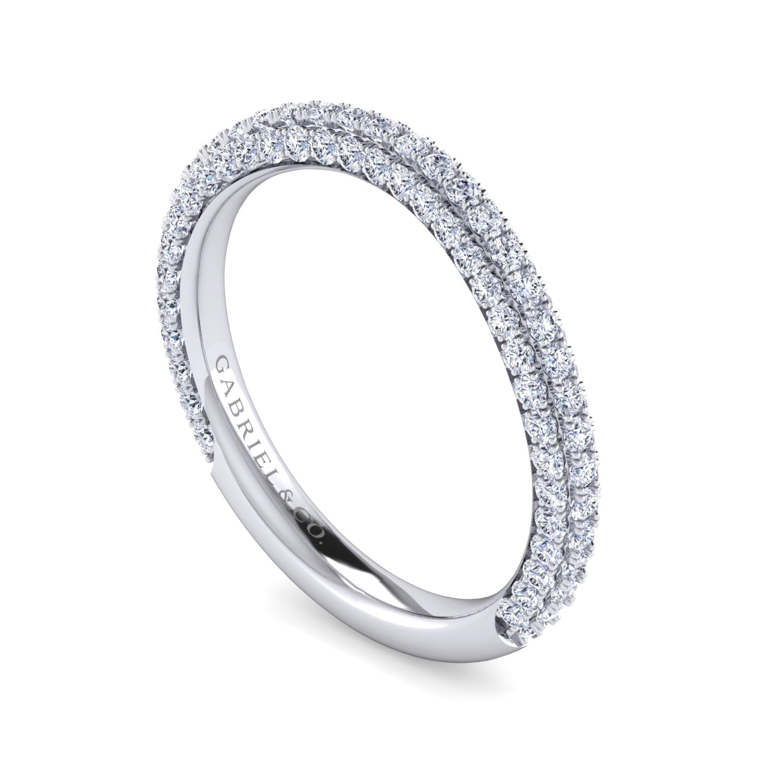 14K White Gold Diamond Wedding Band - 0.75 ct - Shot 3