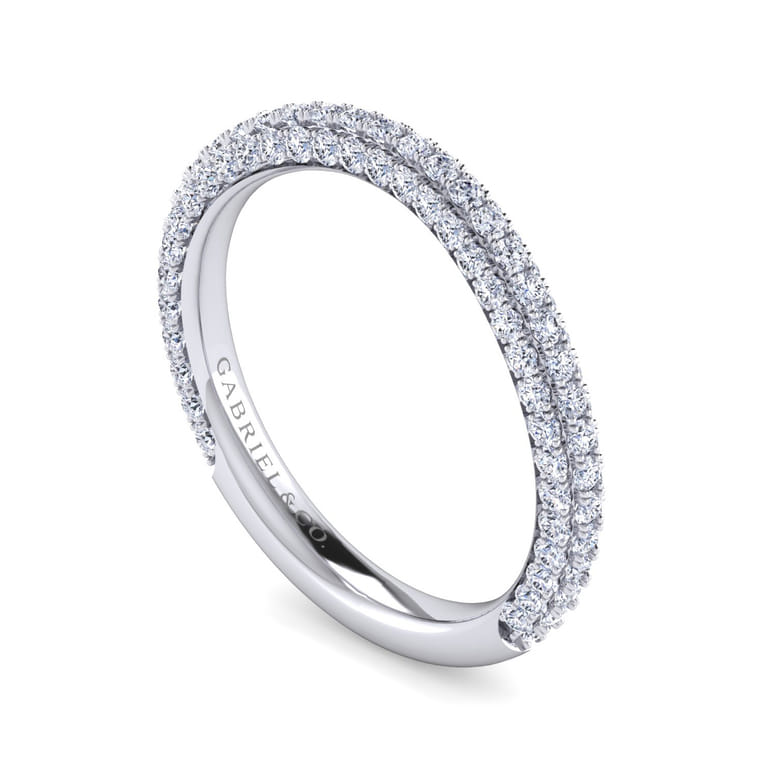 14K White Gold Diamond Wedding Band - 0.75 ct - Shot 3