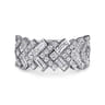 14K White Gold Diamond Wide Band Ring - 1.64 ct