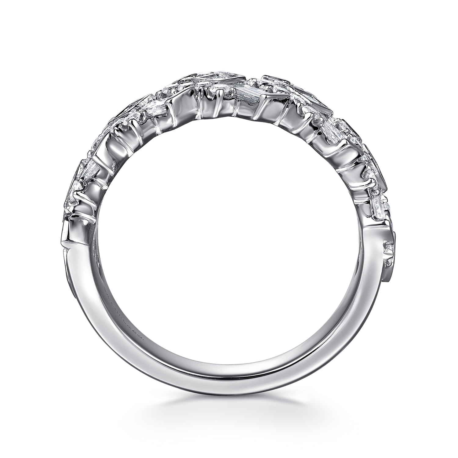 14K White Gold Diamond Wide Band Ring - 1.64 ct - Shot 2