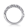 14K White Gold Diamond Wide Band Ring - 1.64 ct