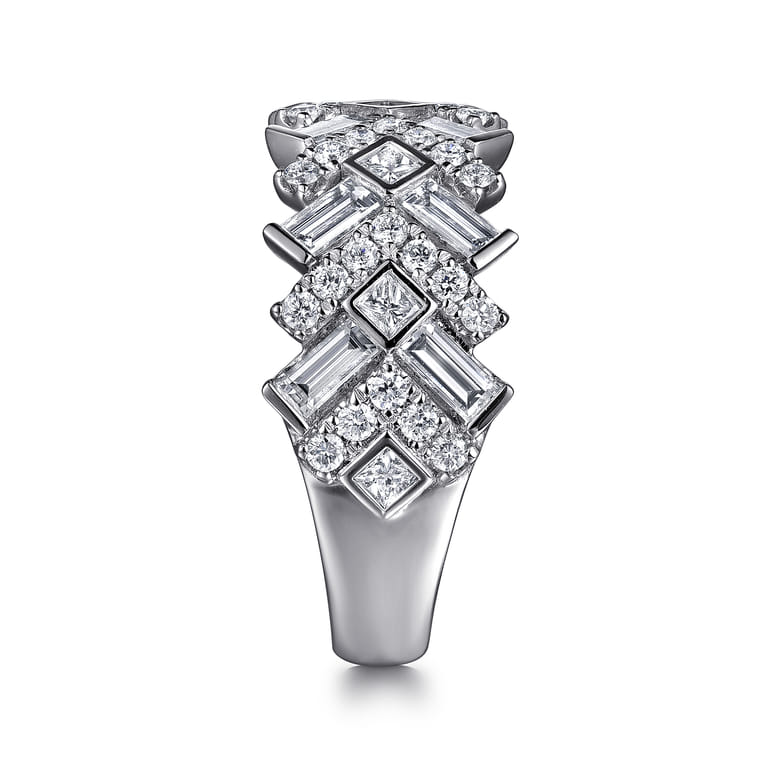 14K White Gold Diamond Wide Band Ring - 1.64 ct - Shot 4