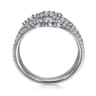 14K White Gold Diamond Wide Band Ring - 1.25 ct