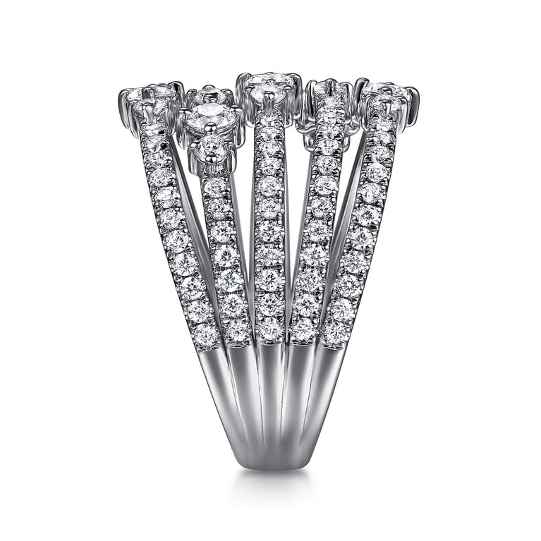 14K White Gold Diamond Wide Band Ring - 1.25 ct - Shot 4