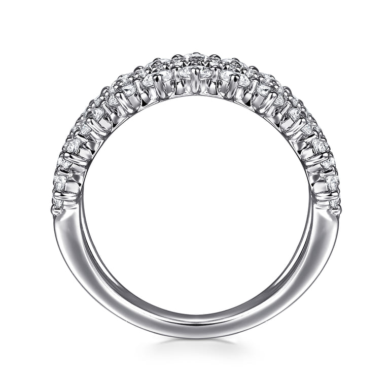 14K White Gold Diamond Wide Band Ring - 1.25 ct - Shot 2