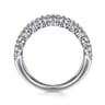 14K White Gold Diamond Wide Band Ring - 1.25 ct