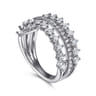14K White Gold Diamond Wide Band Ring - 1.25 ct