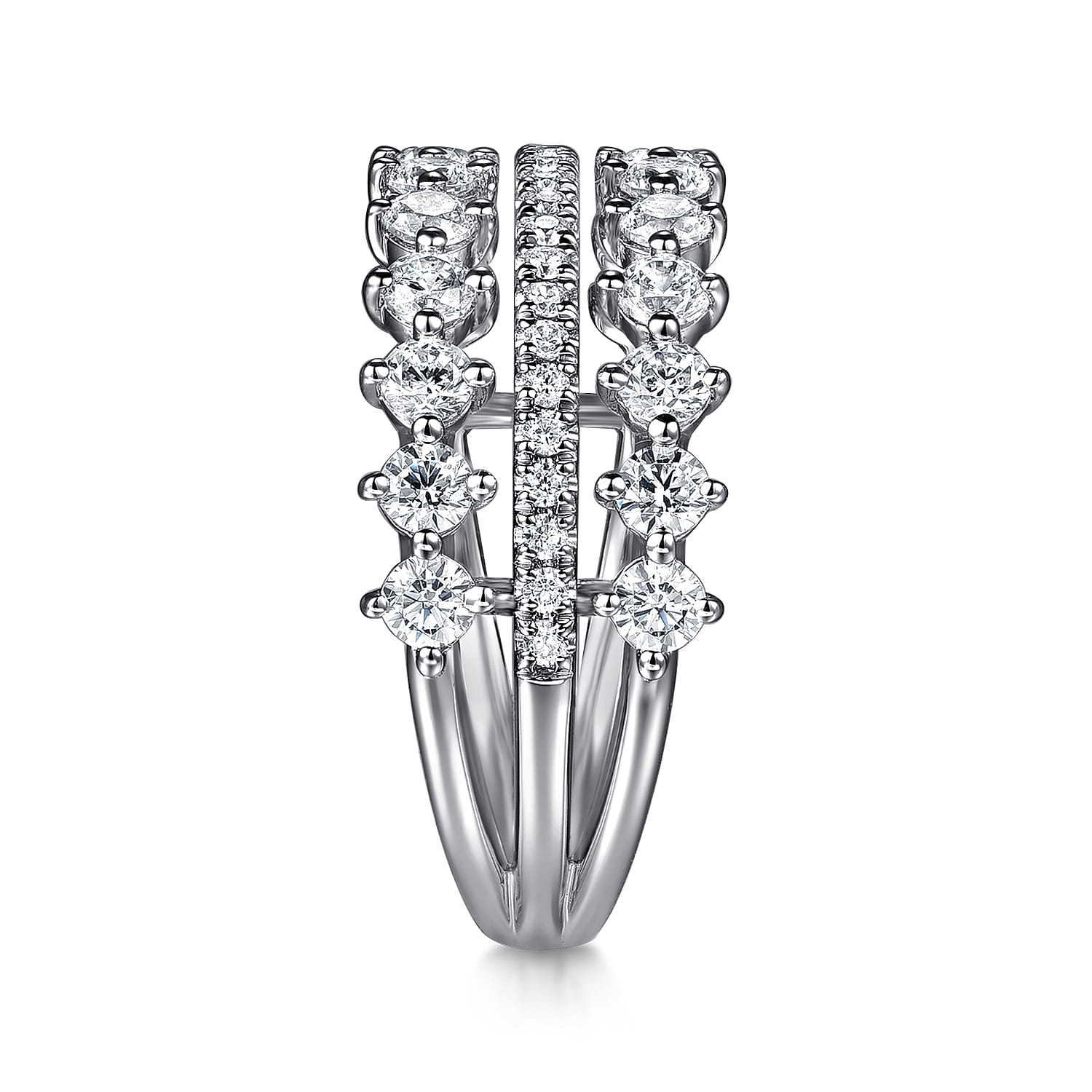 14K White Gold Diamond Wide Band Ring - 1.25 ct - Shot 4