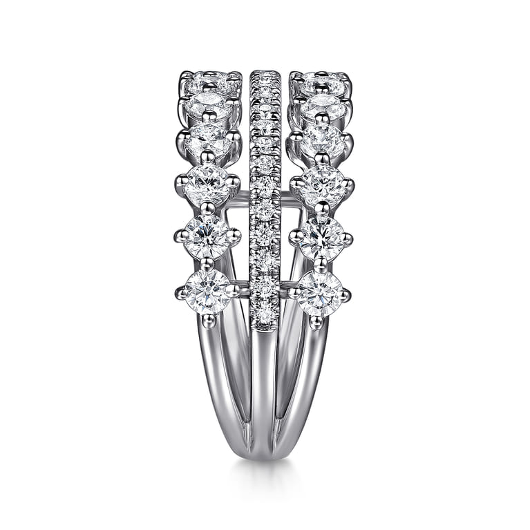 14K White Gold Diamond Wide Band Ring - 1.25 ct - Shot 4
