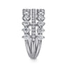 14K White Gold Diamond Wide Band Ring - 1.25 ct