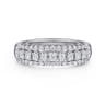 14K White Gold Diamond Wide Band Ring - 0.45 ct