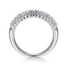 14K White Gold Diamond Wide Band Ring - 0.45 ct