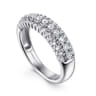 14K White Gold Diamond Wide Band Ring - 0.45 ct