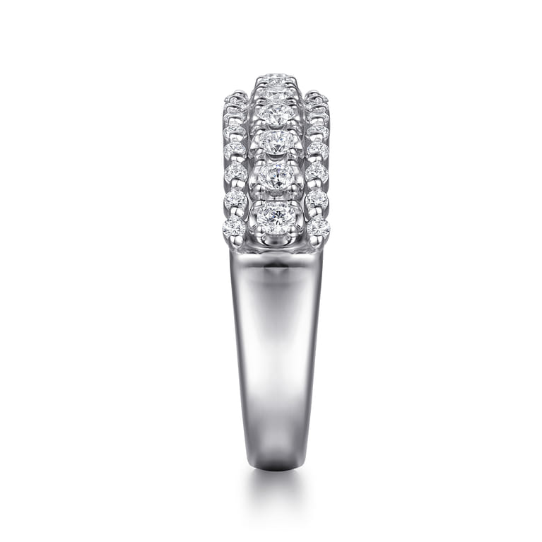 14K White Gold Diamond Wide Band Ring - 0.45 ct - Shot 4