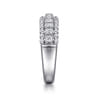 14K White Gold Diamond Wide Band Ring - 0.45 ct