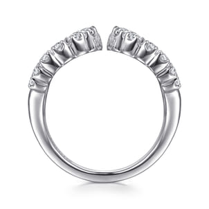 14K White Gold Diamond Wide Open Band Ring