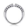 14K White Gold Diamond Wide Open Band Ring - 0.75 ct