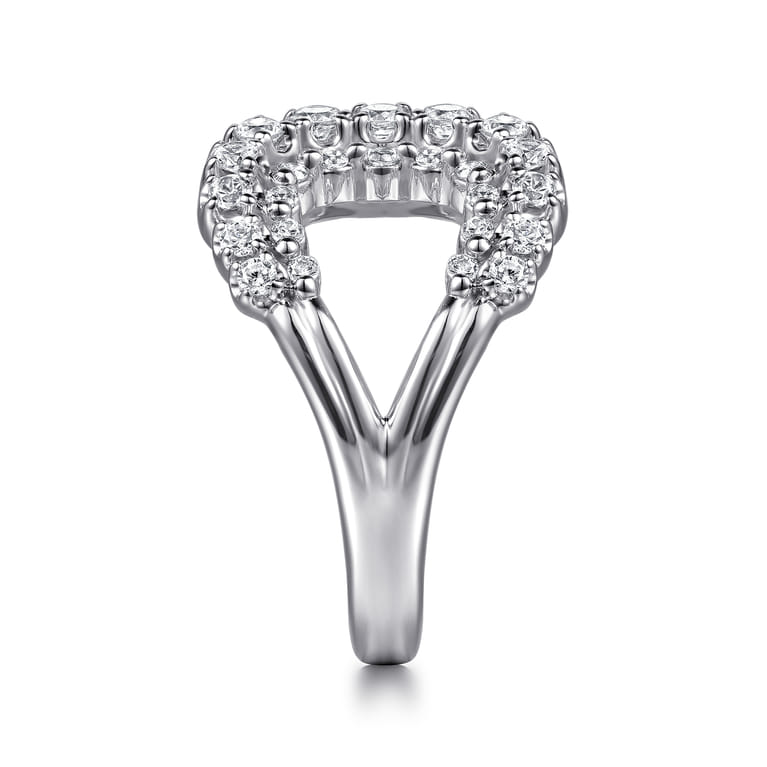 14K White Gold Diamond Wide Open Band Ring - 0.75 ct - Shot 4