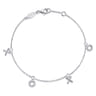 14K White Gold Diamond XOXO Bracelet - 0.05 ct