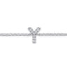14K White Gold Diamond Y Initial Chain Bracelet - 0.04 ct