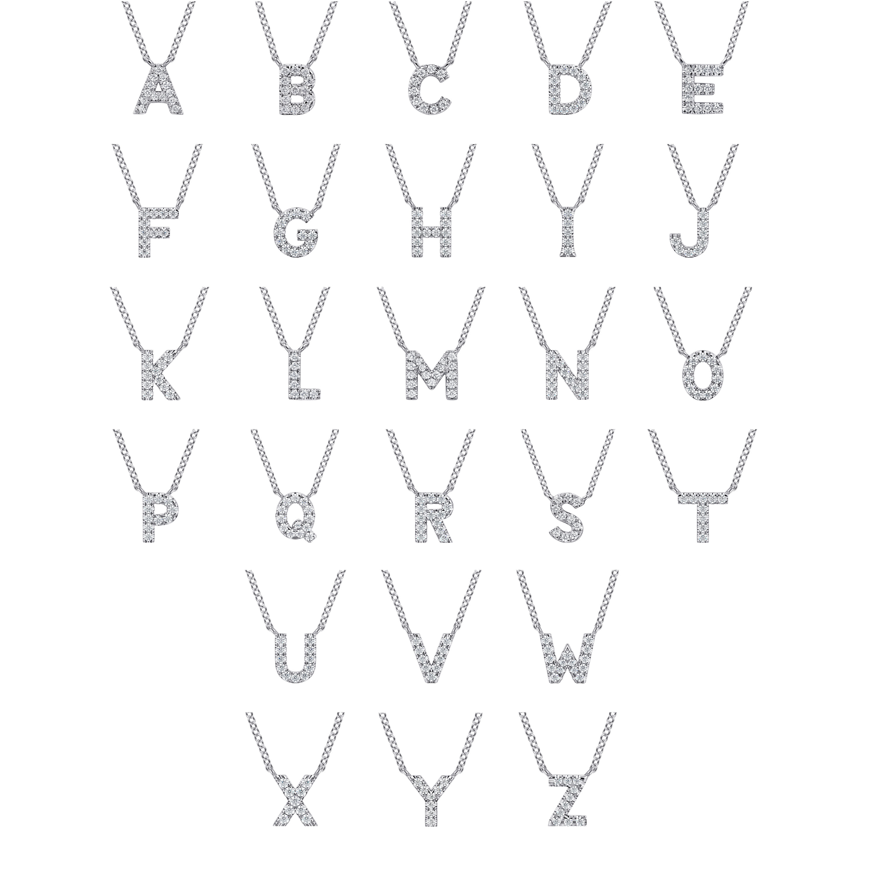 14K White Gold Diamond Y Initial Pendant Necklace - 0.04 ct - Shot 4