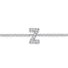 14K White Gold Diamond Z Initial Chain Bracelet - 0.06 ct