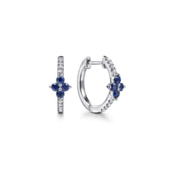 14K-White-Gold-Diamond-and-Blue-Sapphire-Clover-Huggie-Earrings1