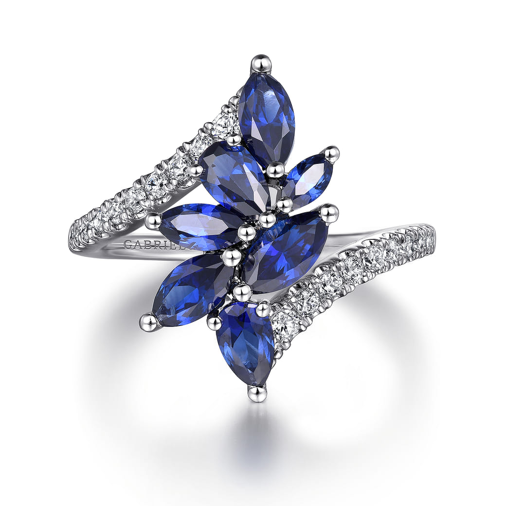 14k White Gold Bypass Color [Ring SKU LR52403W45SA