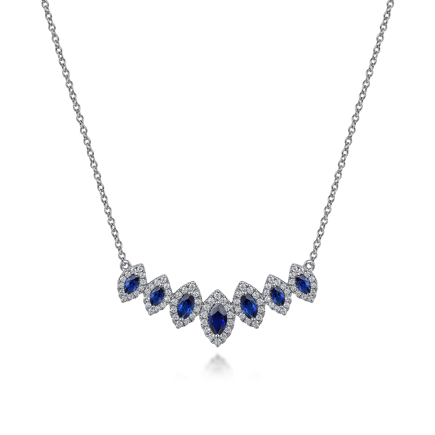 Genuine Blue, Champagne, White & Black Diamond Necklace sale