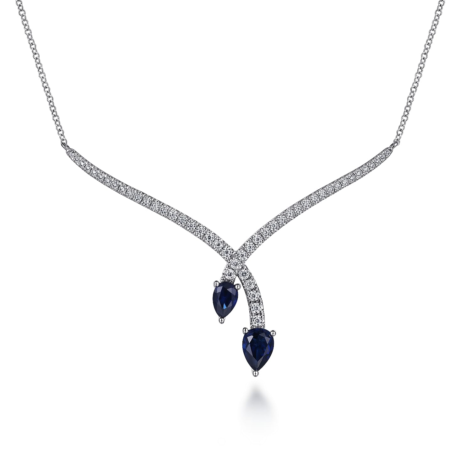 Blue Sapphire Teardrop Pendant with Diamond 2024