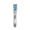 14K White Gold Diamond and Blue Topaz Fashion Ring - 0.1 ct