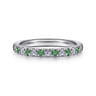 Straight Wedding Ring in 14k White Gold with Round Emerald at Gabriel & Co.