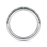 Straight Wedding Ring in 14k White Gold with Round Emerald at Gabriel & Co.