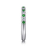 Straight Wedding Ring in 14k White Gold with Round Emerald at Gabriel & Co.