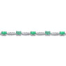 14K White Gold Diamond and Emerald Tennis Bracelet - 1.15 ct