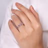 14K White Gold Diamond and Marquise Ruby Twisted Ring - 0.3 ct