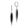 14K White Gold Diamond and Onyx Drop Earrings - 0.6 ct