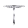 14K White Gold Diamond and Onyx Marquise Statement Ring - 0.22 ct