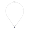 14K White Gold Diamond and Pear Sapphire Chervon Necklace - 0.35 ct