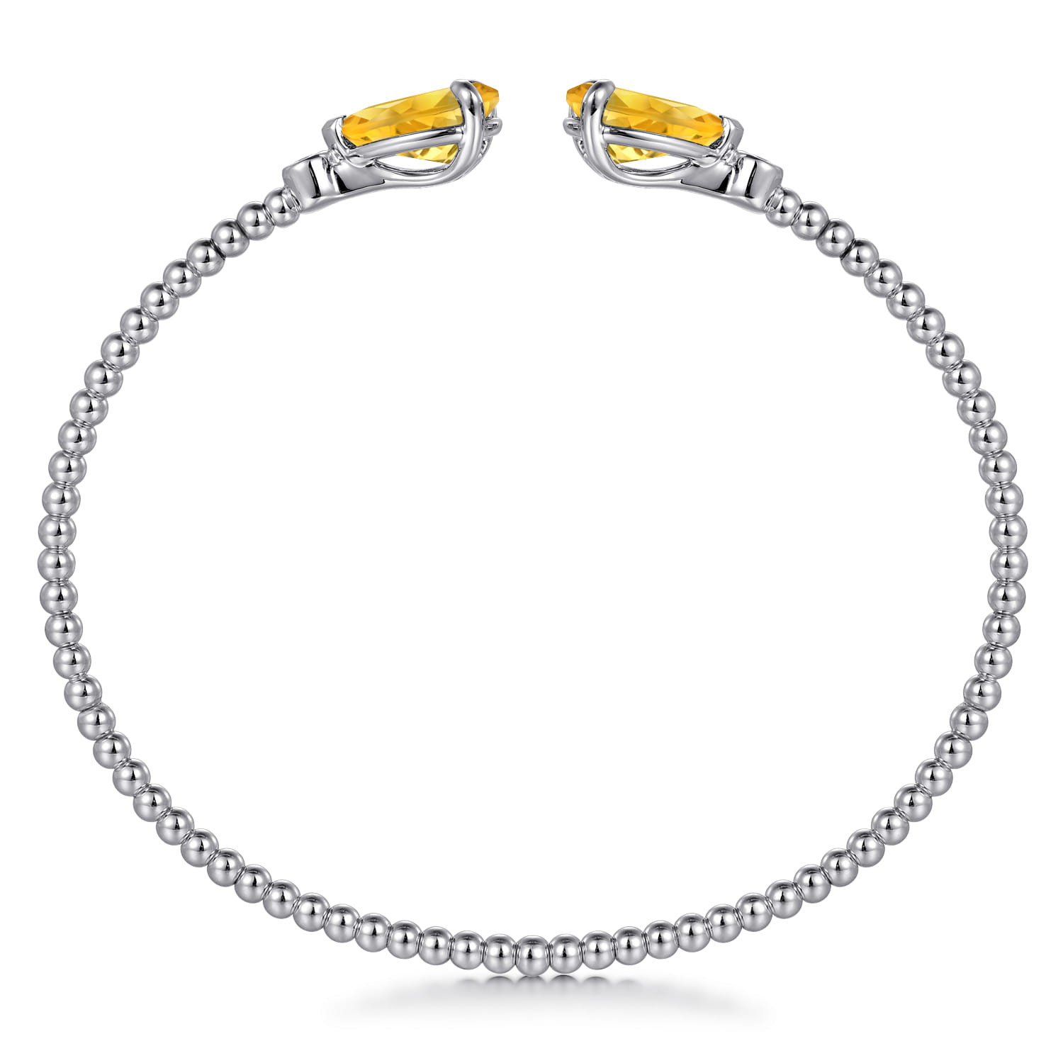 14K White Gold Diamond and Pear Shape Citrine Bujukan Bangle - 0.07 ct - Shot 3
