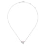14K White Gold Diamond and Pearl Necklace - 0.32 ct