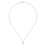 14K White Gold Diamond and Pearl Pendant Necklace - 0.08 ct