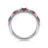 14K White Gold Diamond and Ruby Ladies Ring - 0.6 ct