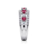 14K White Gold Diamond and Ruby Ladies Ring - 0.6 ct