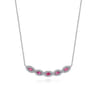 14K White Gold Diamond and Ruby Necklace - 0.33 ct