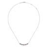 14K White Gold Diamond and Ruby Necklace - 0.33 ct